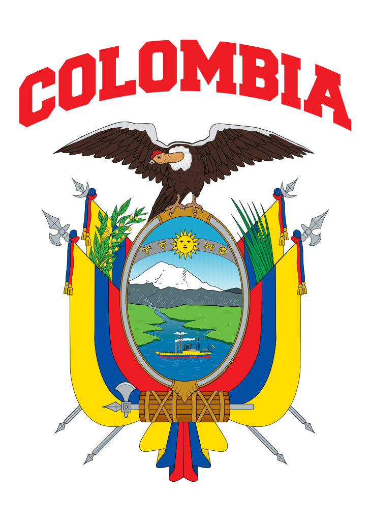Camiseta Básica “Colombia Escudo + Banderas”